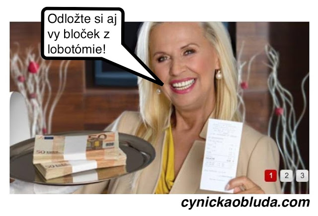 A parody of the advertising campaign for the national VAT receipt lottery, featuring singer ; image courtesy of Cynicka Obluda, used with permission. 