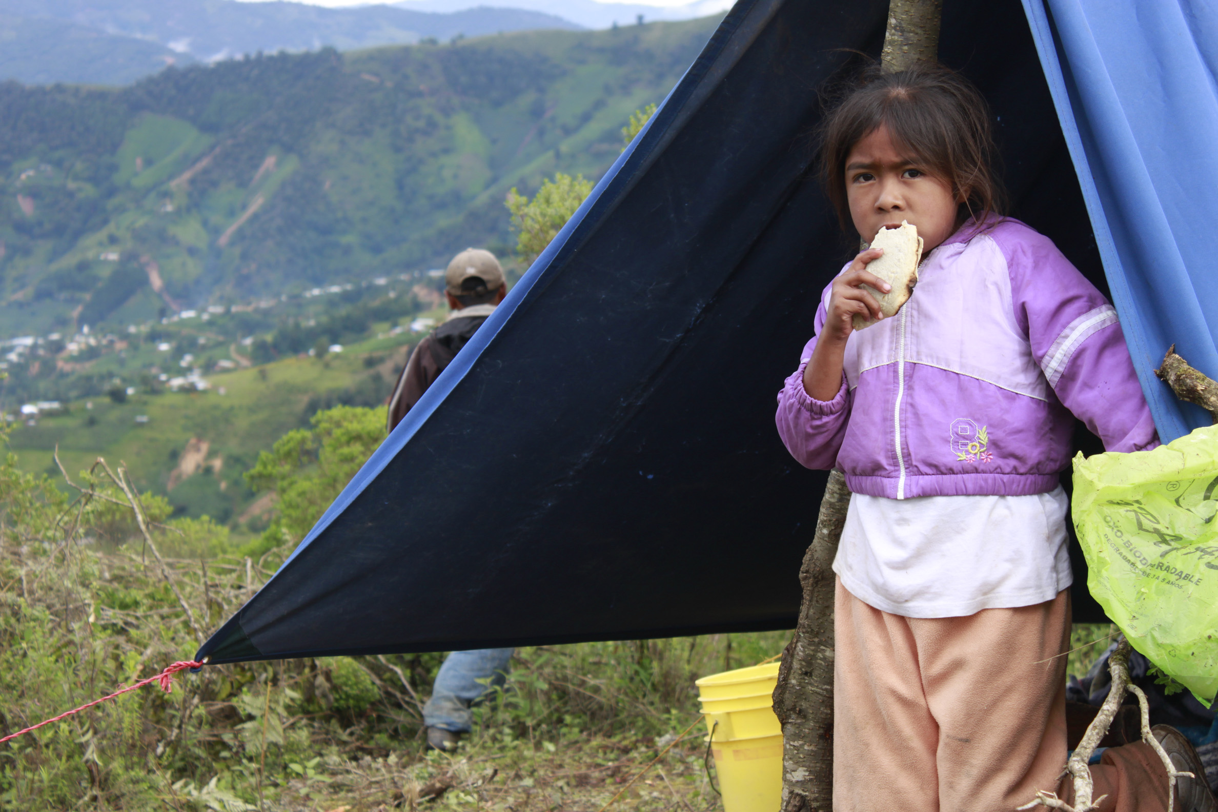 Camp of indigenous people displaced by storms. Photo from The Tlachinollan Human Rights Center used with permission.