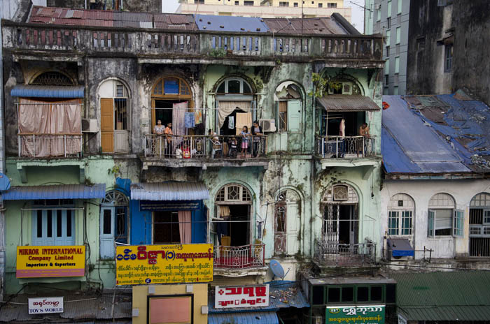 A building in Yangon, 2012