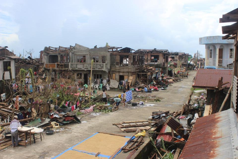 A street in Balangiga, Samar. One of the badly hit provinces. Photo by Autonomo Sr Abellar Amano, Facebook