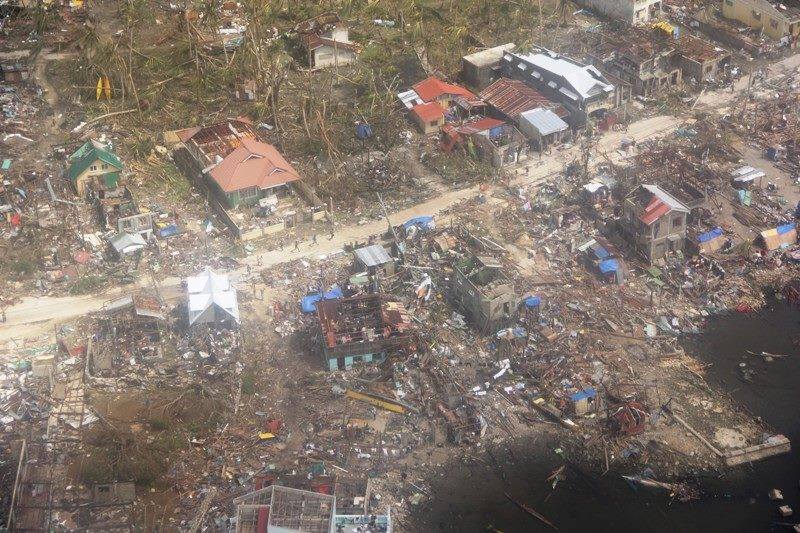 An aerial view of Guiuan, East Samar. Photo by AFP, Facebook
