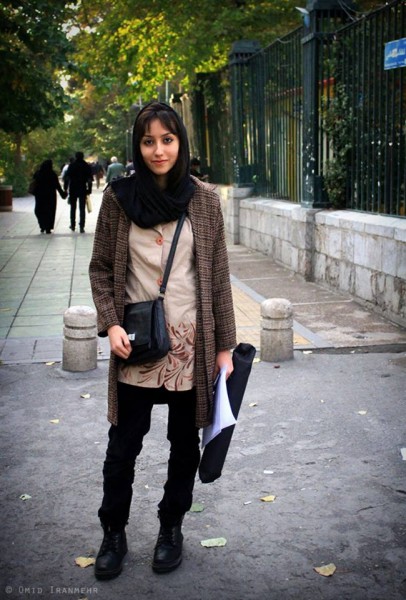 "Where's my favorite hangout place? Near the Tehran University Campus. There's a design center where all artists, whether graphic artists or sculptors such as myself, like to come together and work. I just love that place." Susan, seen near Tehran University From the "Humans of Tehran" page