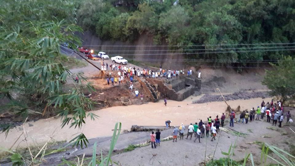 The Piaye Bridge in the south-west of Saint Lucia was washed away.