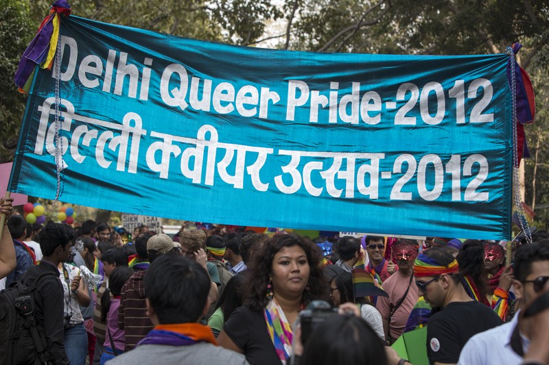 Image from the fifth annual Delhi Queer Pride Parade 2012 in central New Delhi, India. The future of this parade is uncertain after this Supreme Court Verdict. Image by  Jiti Chadha. Copyright demotix (25/11/2012)