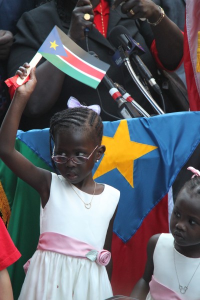A South Sudanese girl at independence festivities