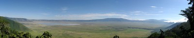 Ngorongoro Crater,  a UNESCO World Heritage Site and one of the seven natural wonders of Africa, located in Arusha, Tanzania. Photo released by Thomas Huston under  GNU Free Documentation License,.