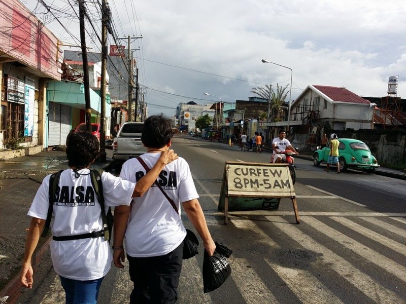 A curfew was imposed in many typhoon-hit villages to maintain peace and order, specifically to prevent widespread looting. Photo from Antonio Tinio