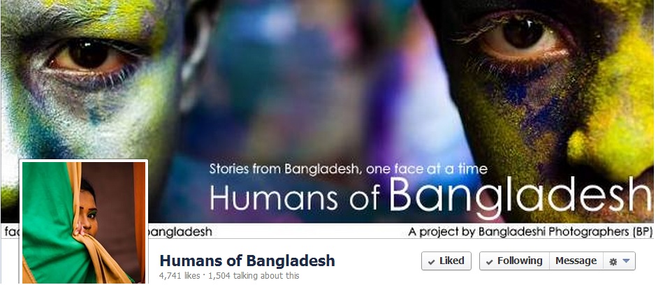 Captura de imagem da página Humans of Bangladesh, por fotógrafos do Bangladesh.
