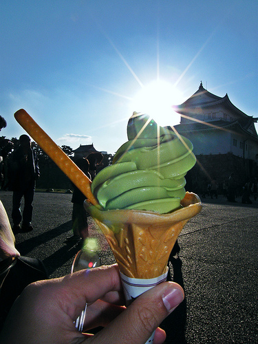 macha or green tea flavor ice cream. Photo taken par flickr membre emrank 
