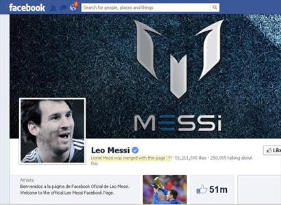Leo Messi's Facebook page