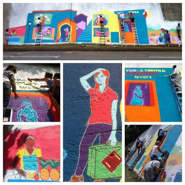 In 2013, the Movimiento Amplio de Mujeres (Women's Broad Movement) painted a mural with the intention of creating awareness of gender-based violence. In 2010, the municipal government of San Juan, then under the administration of Jorge Santini, ordered the work to be stopped and imposed fines on some of the women. With the recent change in administration, the municipal government has accepted that the prohibition was unconstitutional, thereby permitting the completion of the mural. Image taken from the blog Movimiento Amplio de Mujeres.