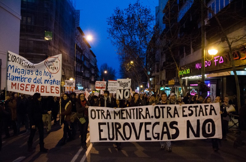 Protesta en contra del proyecto Eurovegas. Foto tomada por Valentin Sama-Rojo. Derechos de autor: Demotix.