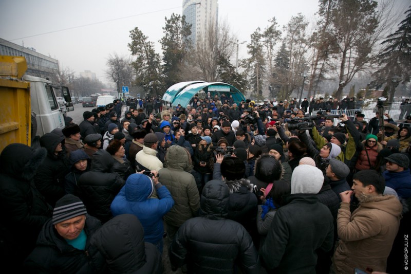 February 15, 2014 protest in Almaty. Photo by Damir Otegen, used with permission.