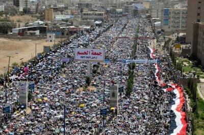 A photo from the Friday marches in Sanaa in 2011 demanding the fall of former president Ali Abdullah Saleh