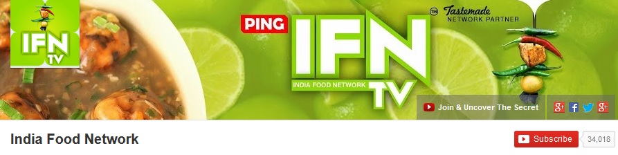 Capture d'écran de la chaîne India Food Network sur Youtube