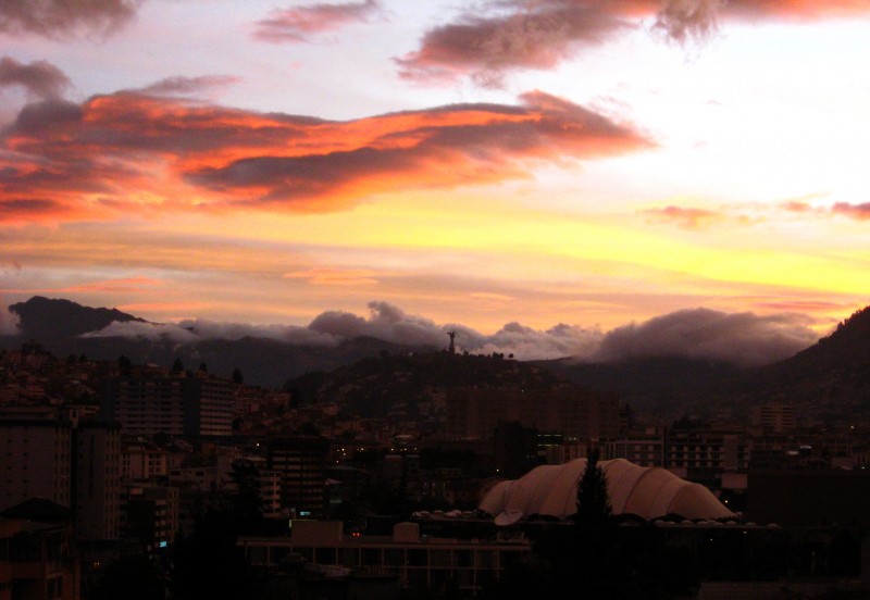 Sunset in Quito, Ecuador.