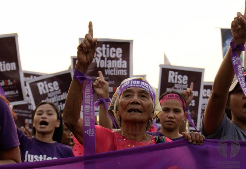 'Justice for typhoon Haiyan victims' is one of the demands of the campaign