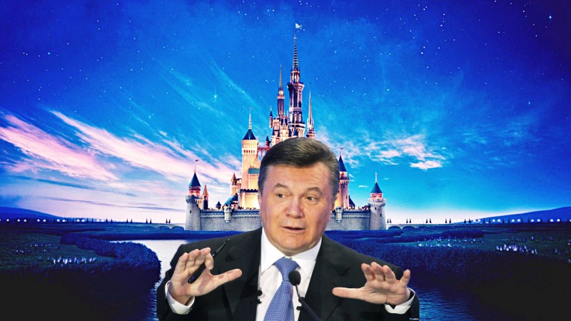 Yanukovich's presidential palace, where dreams came true. (And then crashed back to Earth.) Images mixed by Kevin Rothrock.