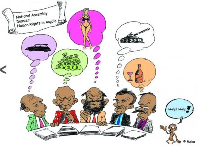 Cartoon on human rights in Angola via Maka with permission