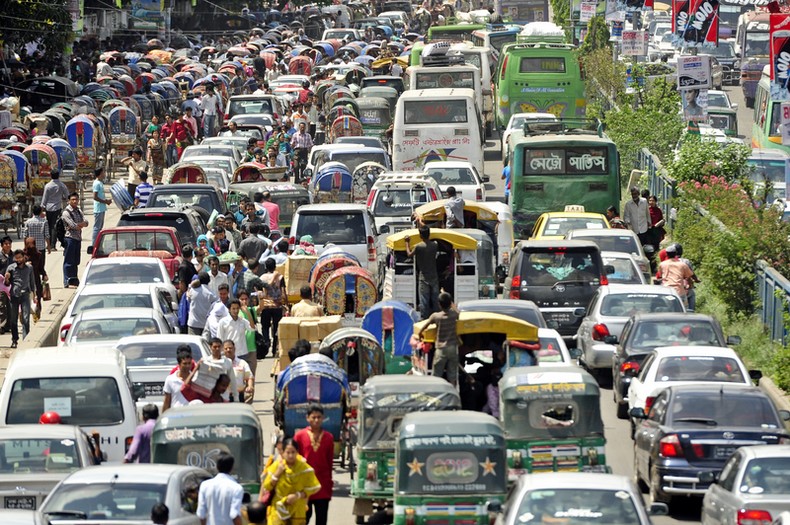Traffic jam is a regular feature in Dhaka city. Image by Firoz Ahmed. Copyright: Demotix (25/7/2012)