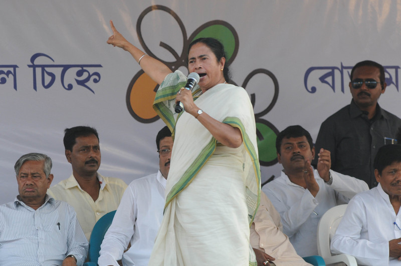 Chief Minister of West Bengal Mamata Banerjee campaigns for General Elections at South Tripura. Image by Reporter #24728 Copyright Demotix (1/4/2014)