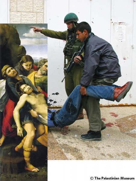 The Deposition (c. 1507) Raphaello Sanzio da Urbino “In that day there will be great mourning in Jerusalem.“ Zechariah 12:11 photo: Israeli soldiers kill a Palestinian and detain others, downtown Ramallah.  31 Mar. 2002 by Alexandra Boulat