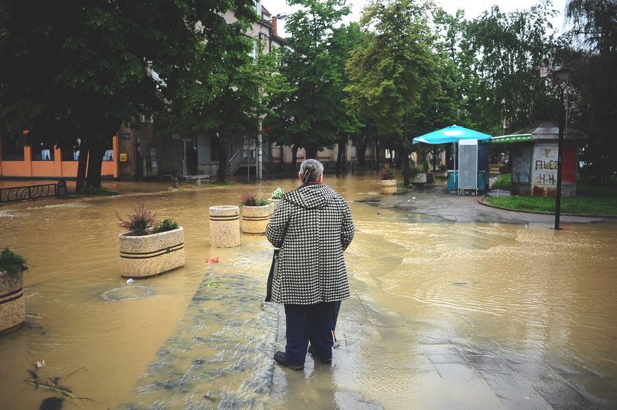 The beginning of the floods in Obrenovac, Serbia. Photographer: Marko Ristic