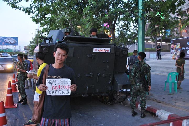 "Stop robbing the power of the people". Photo from Facebook page of The Isaan Record