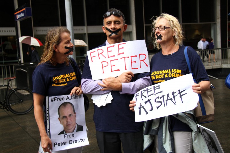 Protest in support of Australian Al Jazeera Journalist Peter Greste
