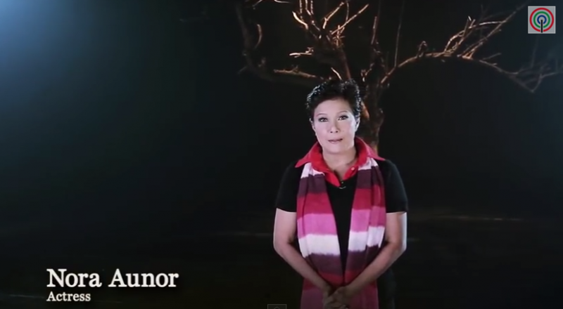 Legendary Filipina actress Nora Aunor. Screenshot from Abs-Cbn's promotional video for film Himala (Miracle)
