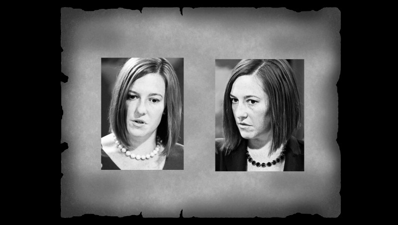 Is US State Dept Spokesperson Jen Psaki Russia's new Enemy No. 1? Images mixed by Kevin Rothrock.