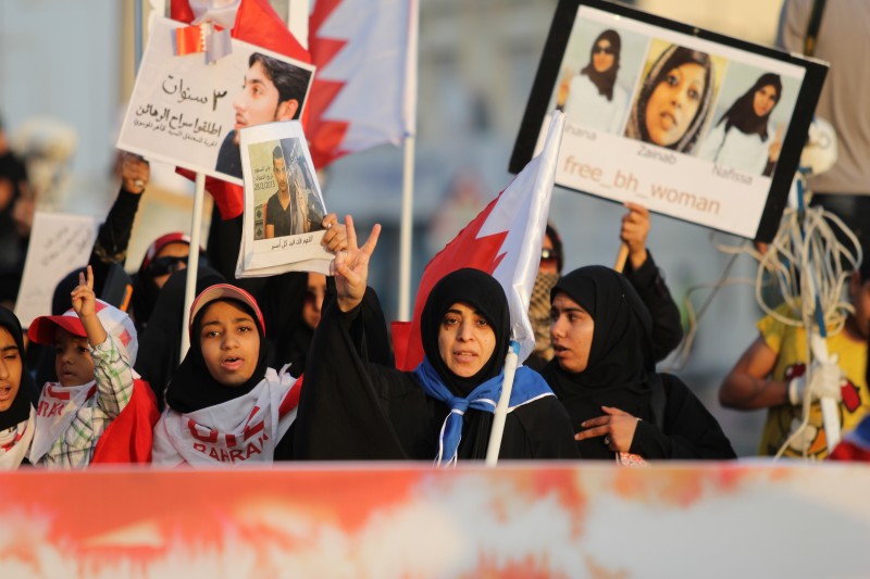 A opposition rally near Manama, Bahrain, on November 22, 2013. Photo by Sayed-Baqer. Copyright Demotix. 