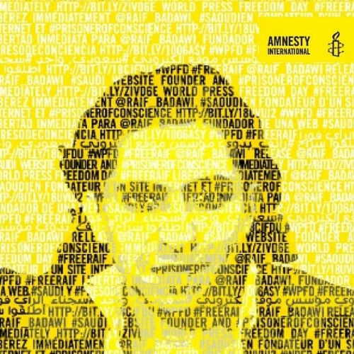 Raif Badawi campaign image by Amnesty International.