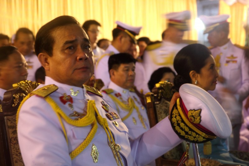 National Council for Peace and Order leader Gen. Prayuth Chan-Ocha during a ceremony for Queen Sirikit's 82nd birthday on Aug. 12, 2014. Photo by John Vincent. Copyright Demotix
