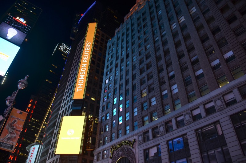 Thomson Reuters in Times Square, New York. Photo by Flickr user m01229. CC BY 2.0