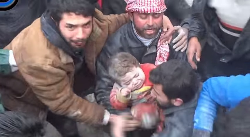 A screenshot of a YouTube video by Nour Media Center showing the rescue operation