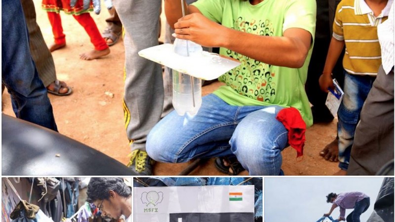 Screenshot from the Facebook page of Litter of Light India showing installation in Hyderabad.