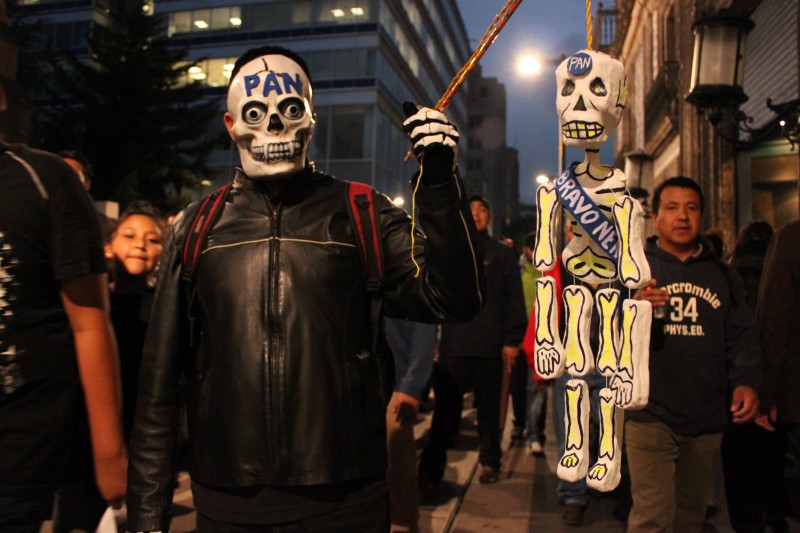 A demonstration depicting the symbolic burial of the National Action Party in Mexico, July 4, 2011, by Marcelo Hernandez, Demotix.