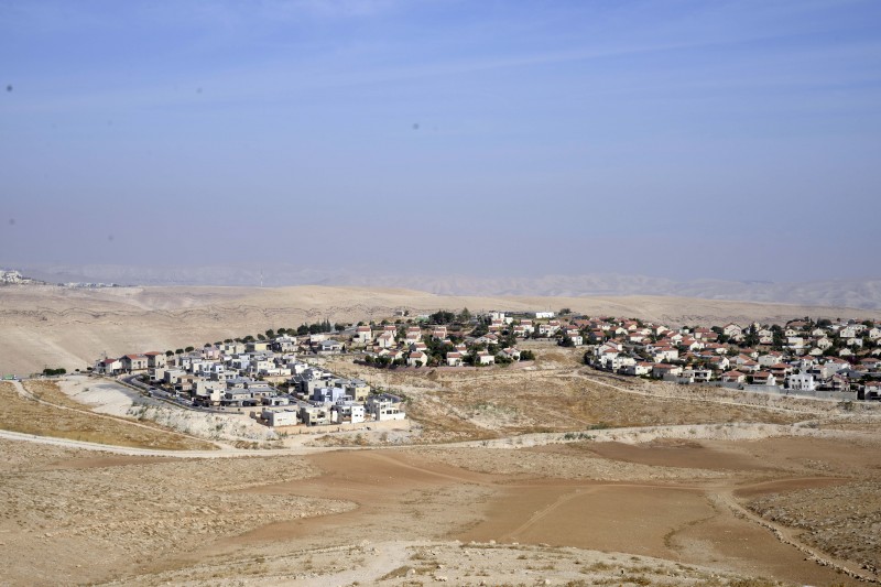A general view of constructions in the Jewish settlement of Maale Adumim and Kedar in the West Bank. The practice, against international law, continues today. Photograph by Mahmoud illean. Copyright: Demotix  