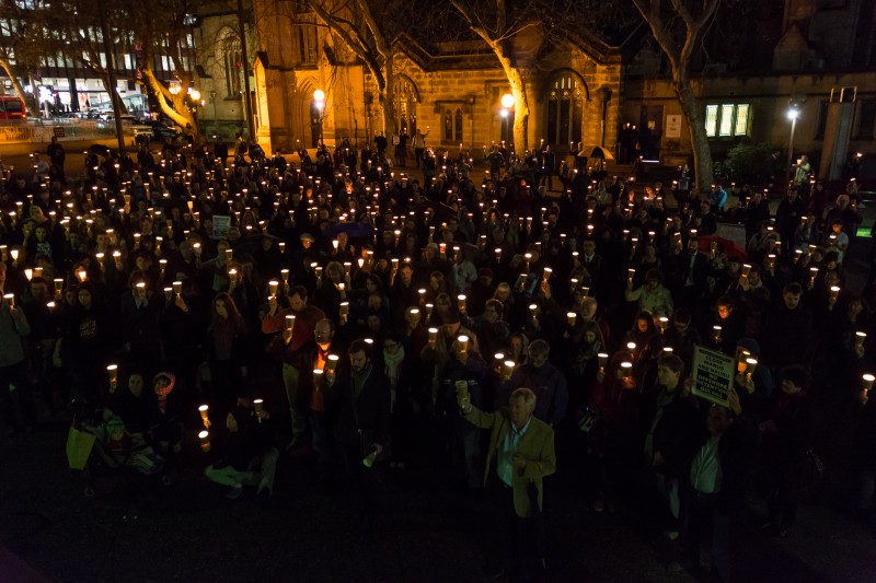 Candlelight vigil for Iranian asylum seeker Hamid Kehazaei - Sydney Photo by Sergio Leyva Seiglie, CC Demotix (4 Sep 2014)