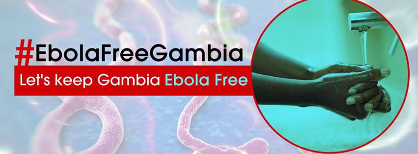 Logotipo de la campaña #EbolaFreeGambia (Gambia libre de ébola). Imagen tomada de la página en Facebook de la campaña