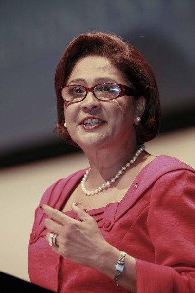 The Prime Minister of Trinidad and Tobago, Kamla Persad-Bissessar, at the opening of the Commonwealth Business Forum in Perth, Australia. Photo by ©Commonwealth Secretariat/Annaliese Frank; used under a CC BY-NC-ND 2.0 license.  
