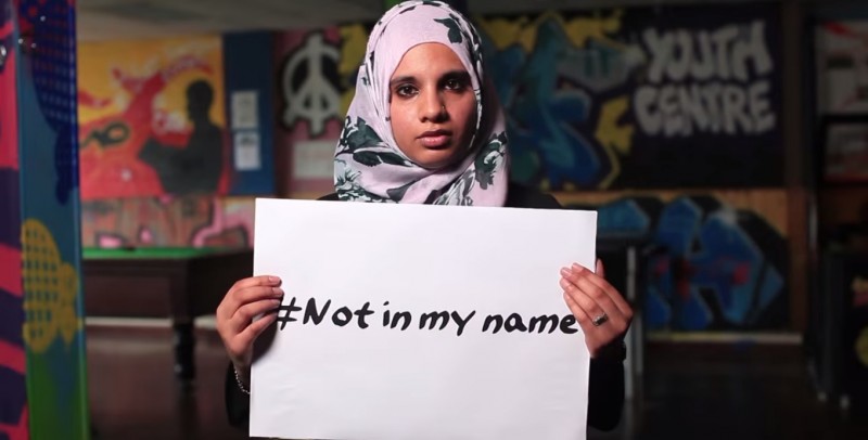 Screenshot from "#NotInMyName: ISIS Do Not Represent British Muslims" on YouTube. 