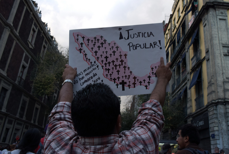 15,000 march against disappearance of Ayotzinapa students, Mexico City, October 8, 2014, by Enrique Perez Huerta. Demotix.