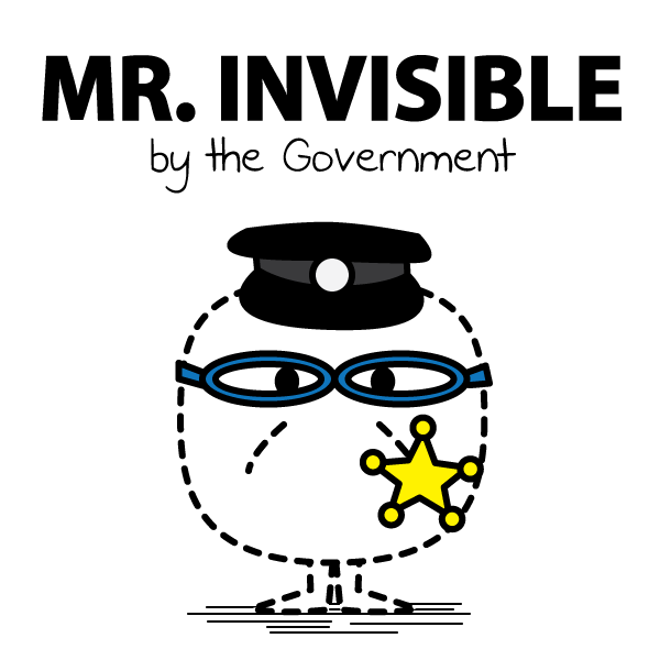 Mr. Invisible The figure refers to Andy Tsang, the head of Hong Kong police force. He is responsible for the unleashing tear gas on peaceful protesters on September 28. Andy Tsang disappeared for three weeks after the violent crackdown. 