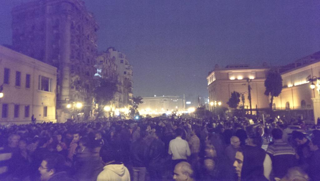 Protestors trying to get back to Tahrir Square after Mubarak is acquitted. Photograph by Omar Elhadi (Twitter) 