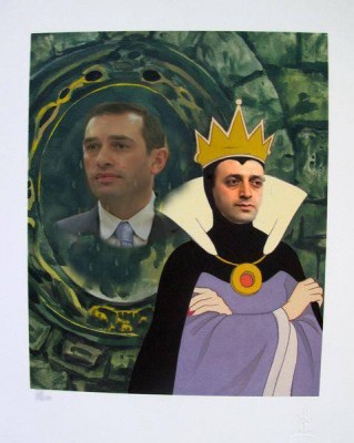 The Georgian caption reads: "Mirror, mirror on the wall, who has higher ratings than me?"