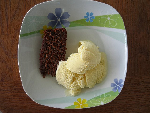 Black cake and ice cream; photo by Steve Loya, used under a CC BY-NC-ND 2.0 license. 