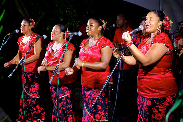 Parang singers in Trinidad & Tobago; photo by Edmund Gall, used under a CC BY-SA 2.0 license. 