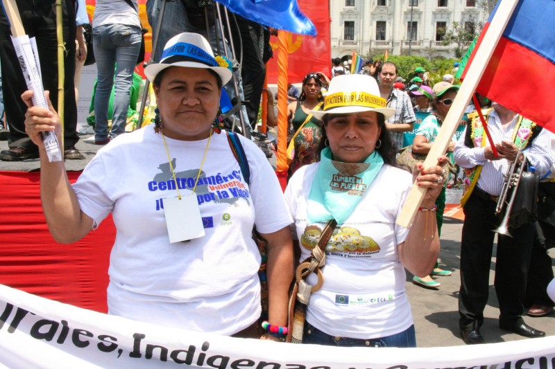 Women peasants from Central Latin America travelled from afar for the chance to put a spotlight on the environmental plights in their region. Photo credit: Hoda Baraka 